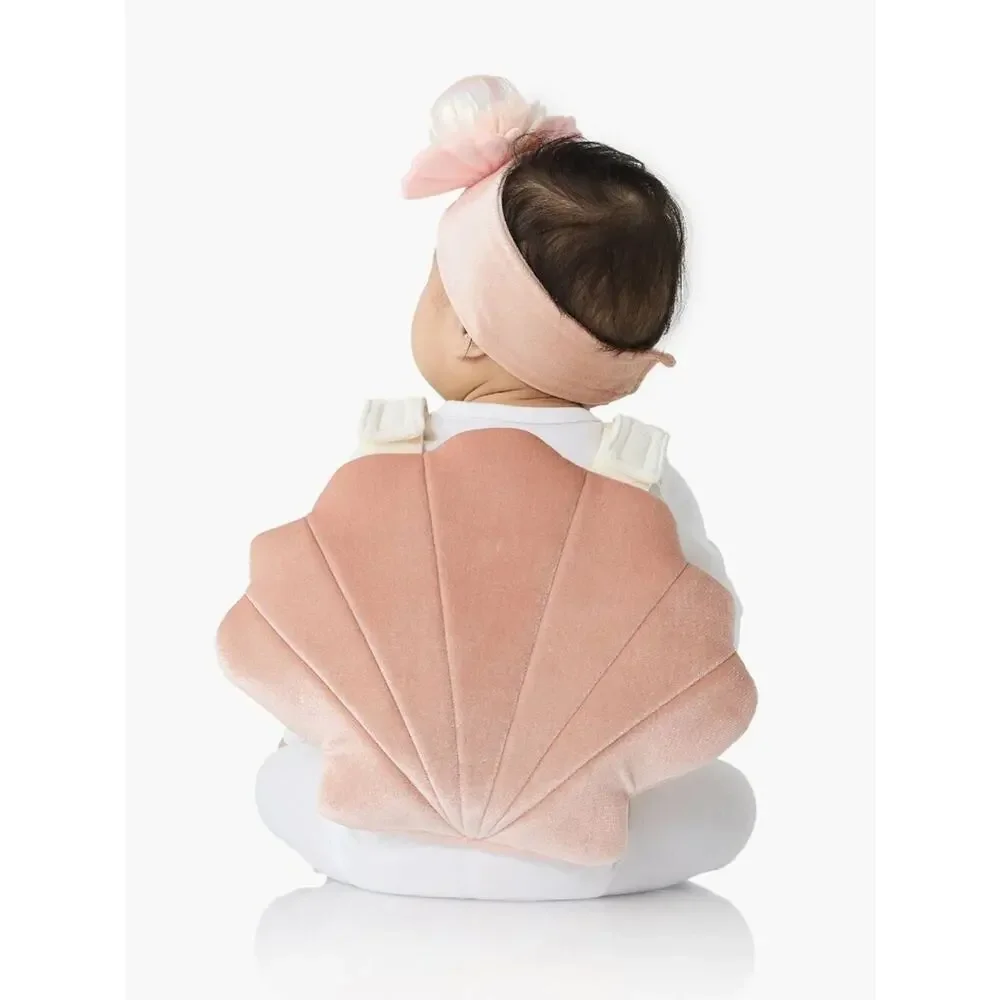 Pottery Barn Kids Baby Royal Pearl Blush Pink Bodysuit & Headband 6-12 Month NWT